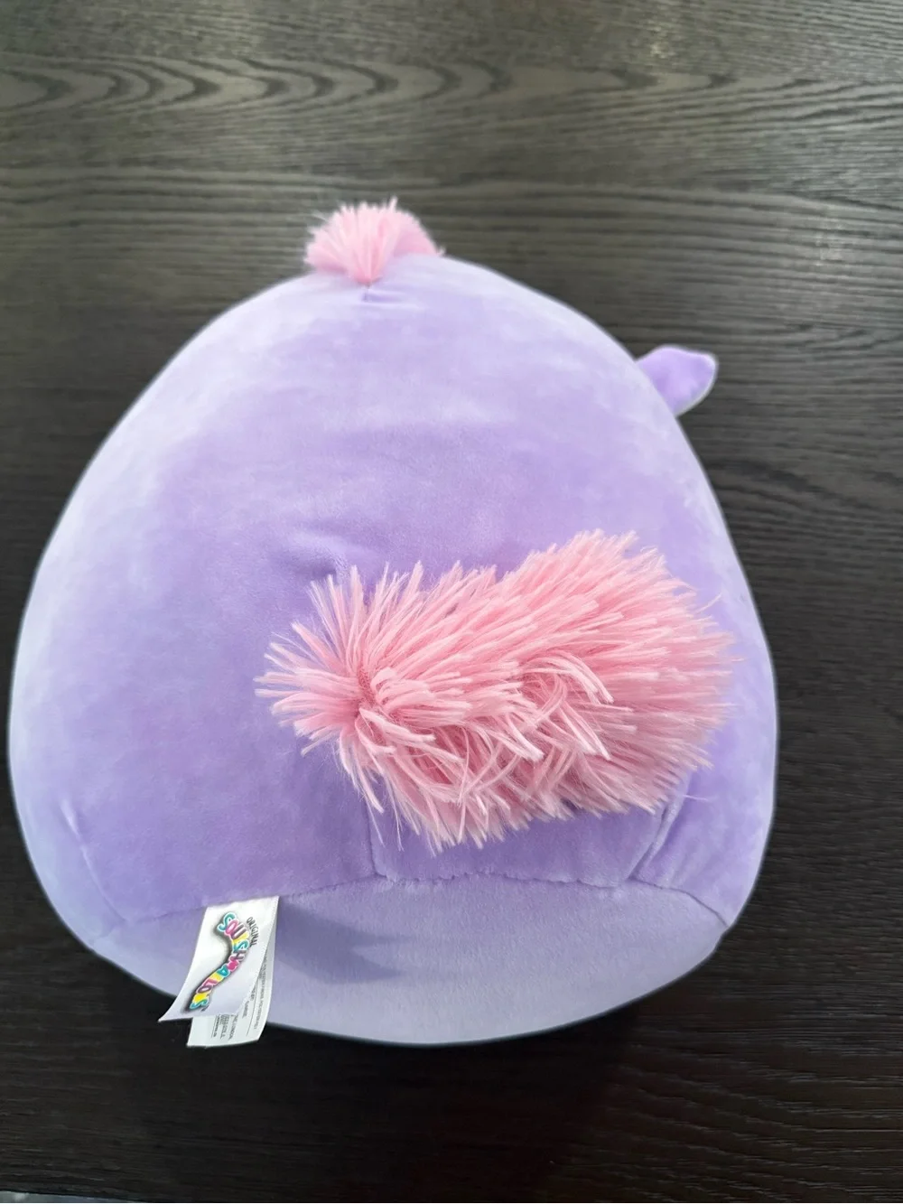 Squishmallows Purple Unicorn Plush Pillow with Cream Belly and Pink Horn